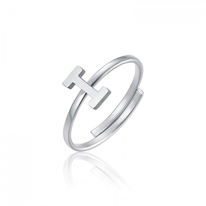 WOMEN'S STEEL RING WITH LETTER