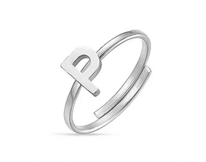 WOMEN'S STEEL RING WITH LETTER