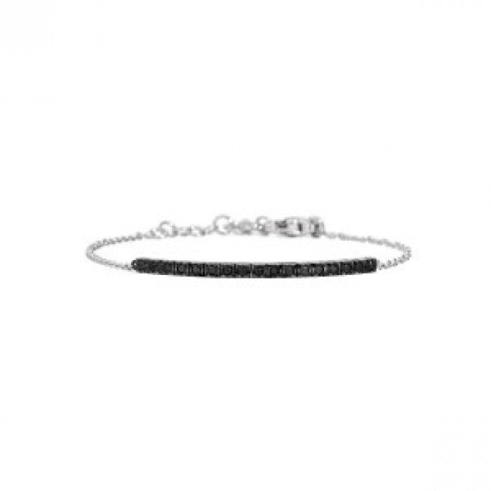Bracciale tennis face cube centrale br neri 0.36