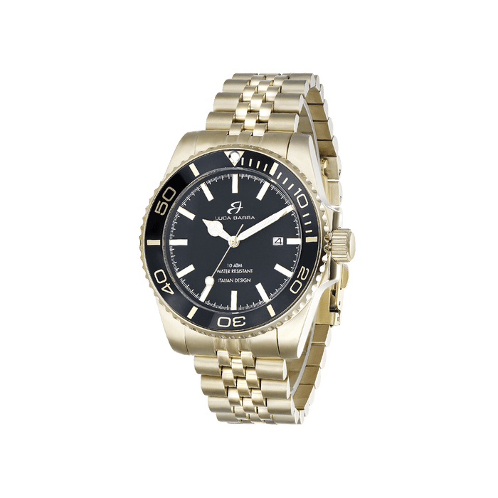 OROLOGIO CON CASSA IN ACCIAIO IP GOLD QUADRANTE NERO