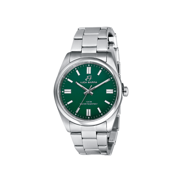 MONTRE EN ACIER AVEC CADRAN VERT