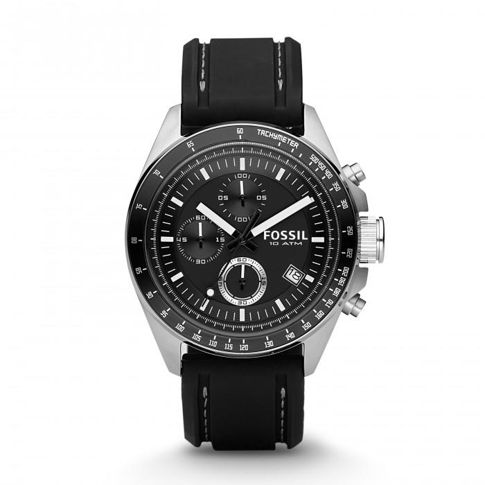 Cronografo Decker con cinturino in pelle nero - steampuhousenkstore.com