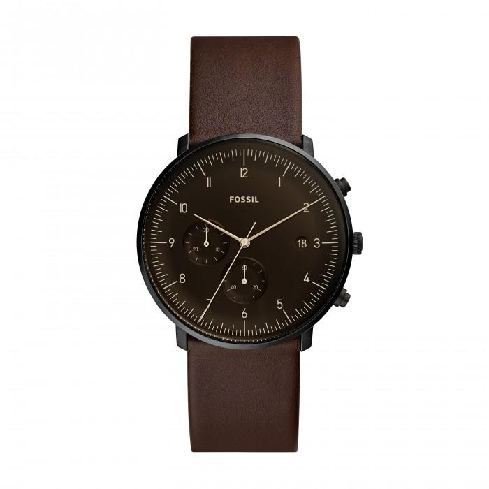 Cronografo Chase Timer con cinturino in pelle color whisky - steampuhousenkstore.com