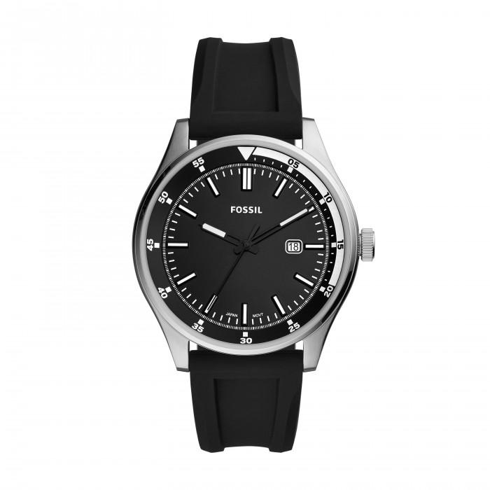 Orologio Belmar a tre sfere con datario e cinturino in silicone nero - steampuhousenkstore.com