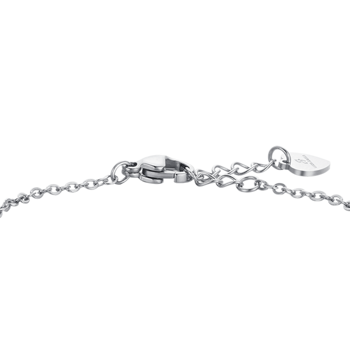 BRACELET FILLE EN ACIER AVEC COEURS ET PLAQUE