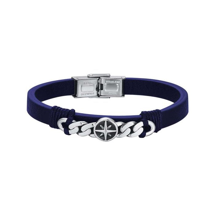 Bracelet en acier avec rose des vents