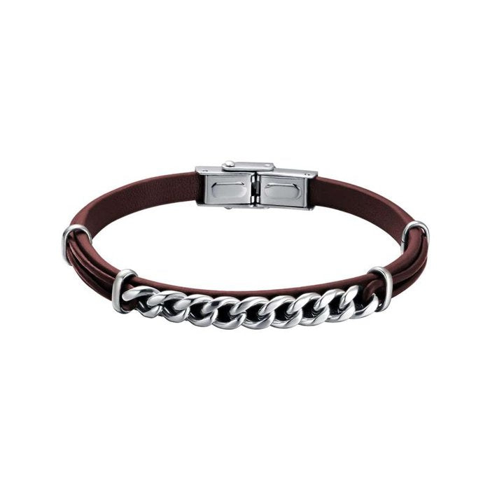 Bracelet en similicuir marron