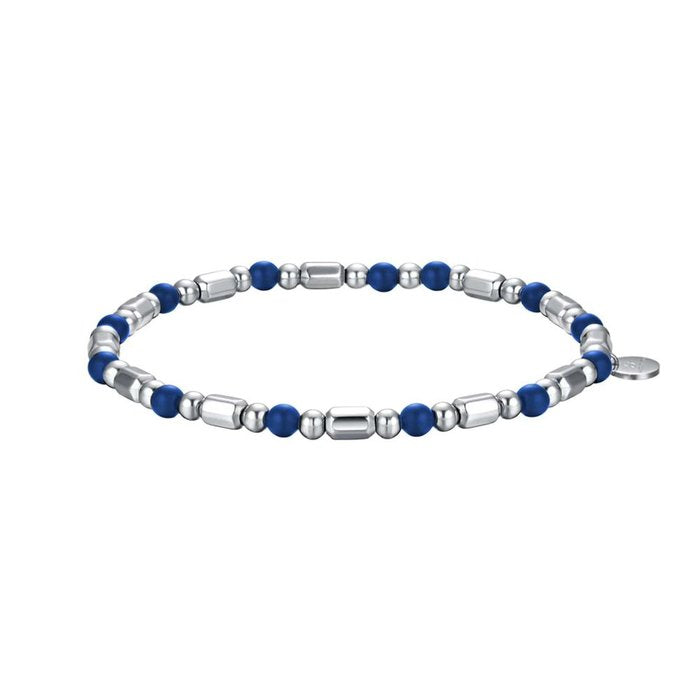 Bracelet en acier avec pierres bleues