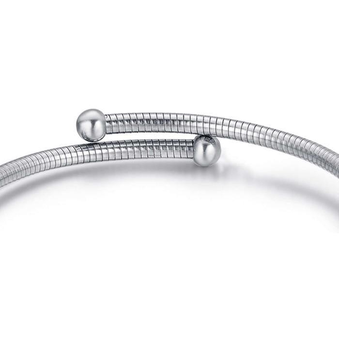 Bracciale In Acciaio Con Stella E Cristalli Bianchi