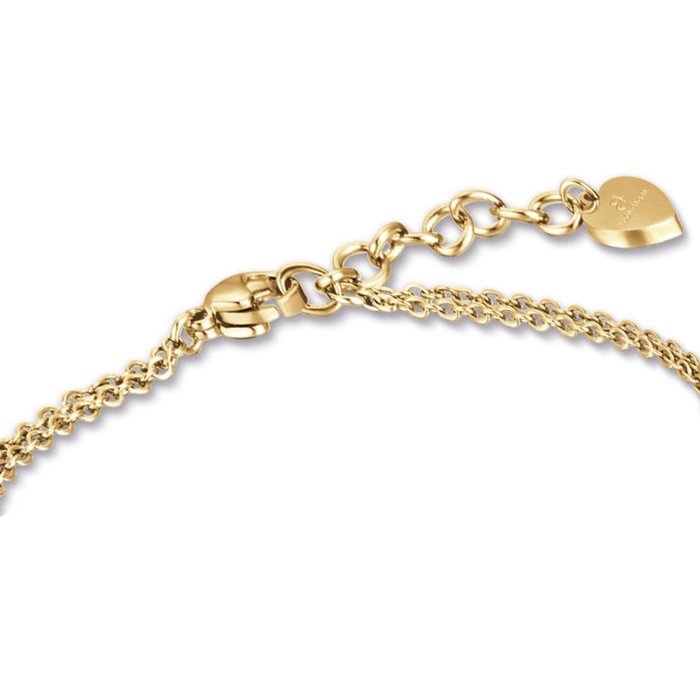 Bracelet en acier doré IP avec cristaux blancs