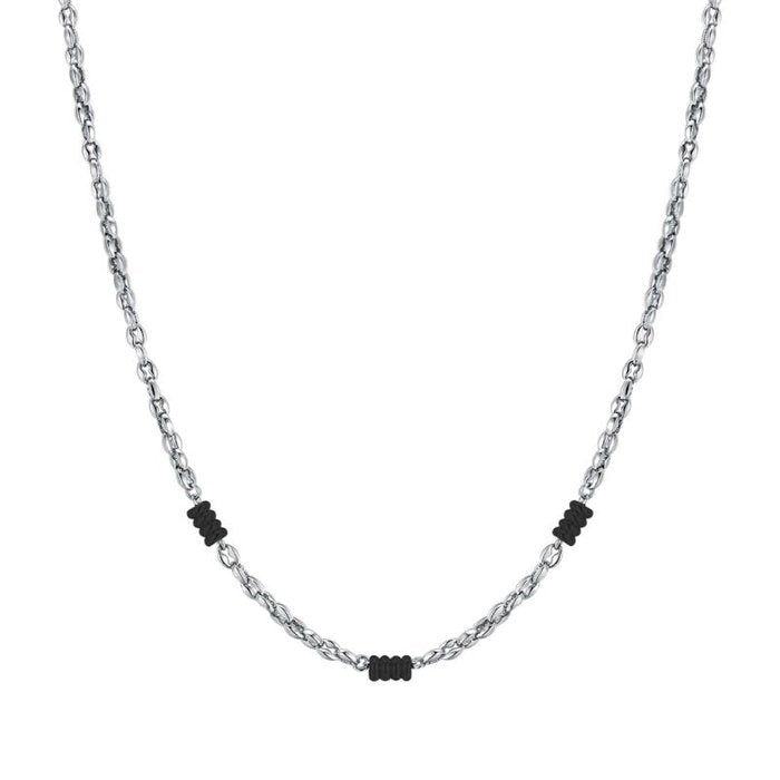 Collier en acier avec éléments IP noirs