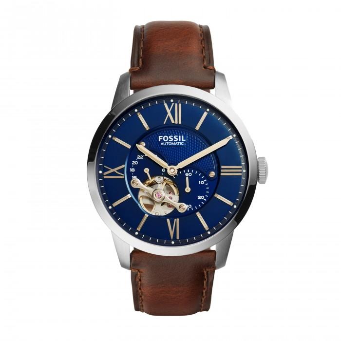 Orologio automatico in pelle marrone Townsman - steampuhousenkstore.com