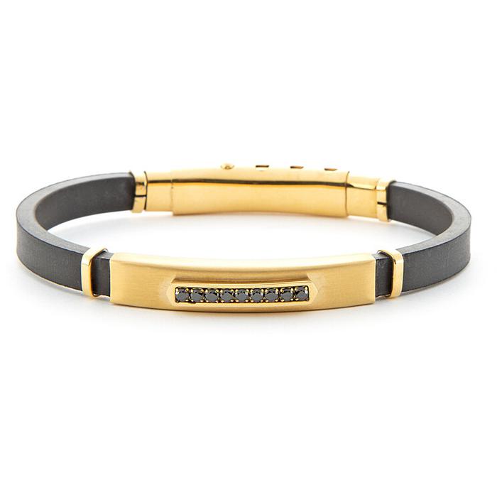 Black zirconia rubber bracelet