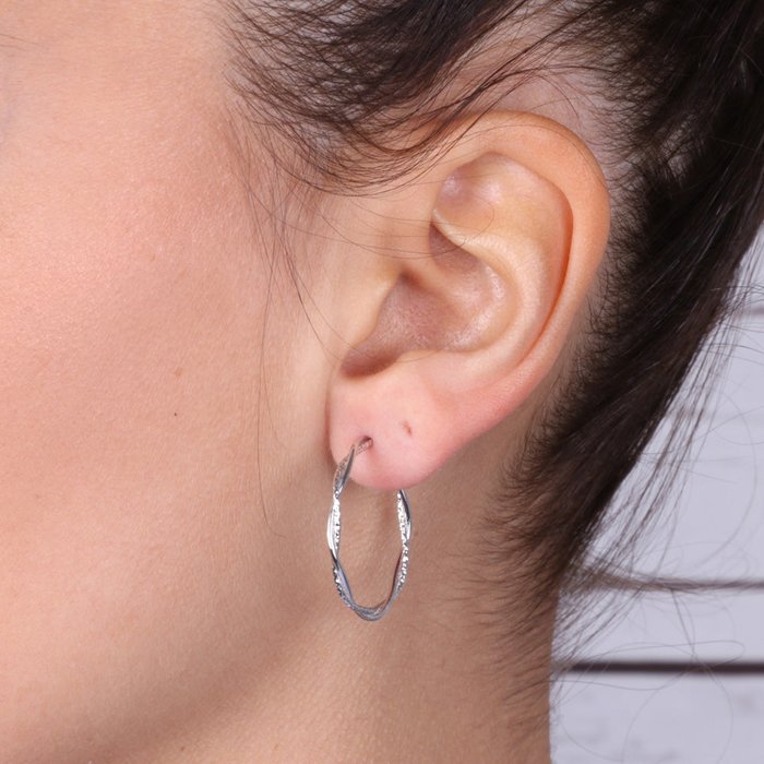 Boucles d'oreilles en argent 925 Light Weave Circle