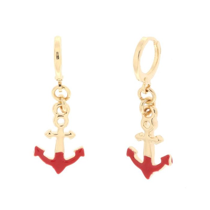 Boucles d'oreilles en métal avec ancre