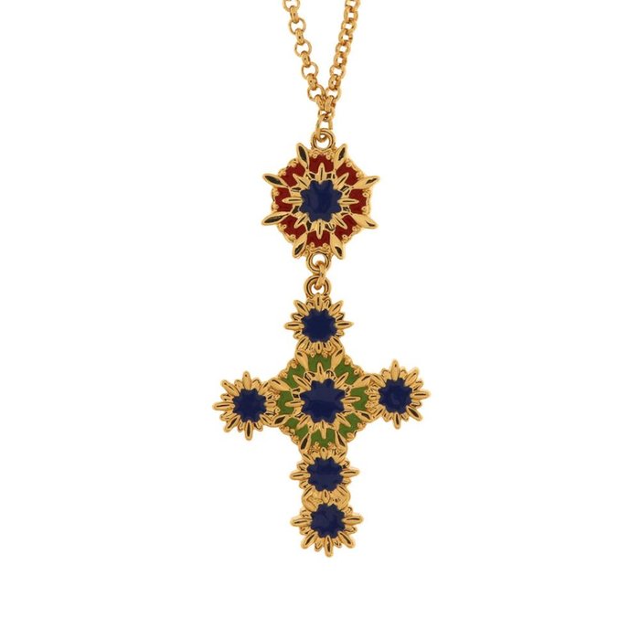 Collier en métal avec pendentif croix