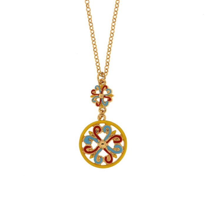 Collana in Metallo con maioliche colorate