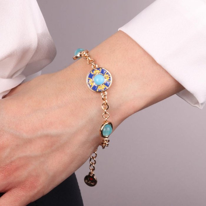 Bracelet en métal avec majolique