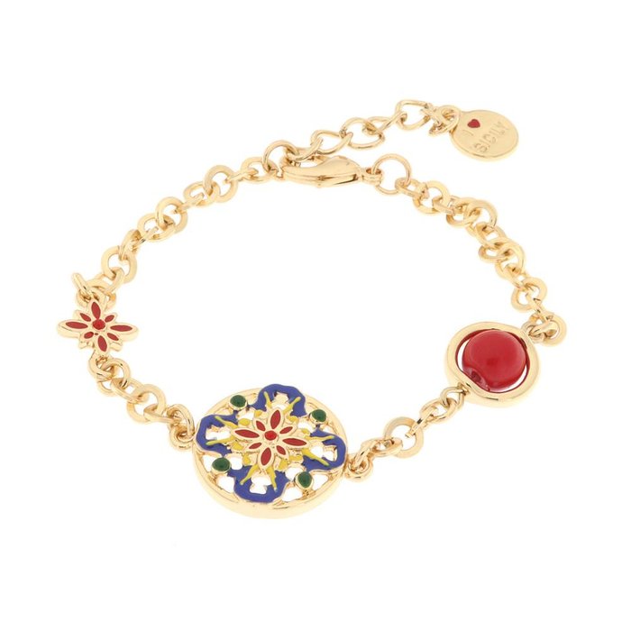 Bracelet en métal avec majolique