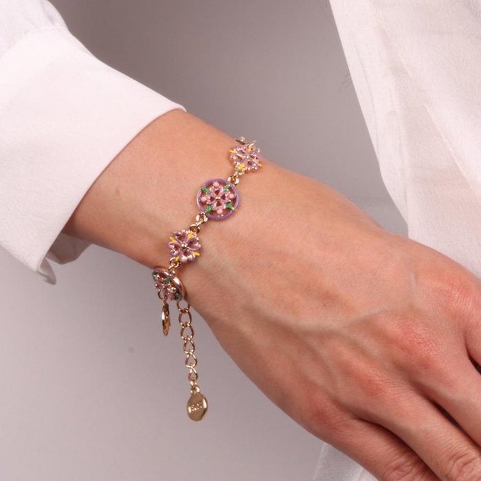 Bracelet en métal avec majolique colorée