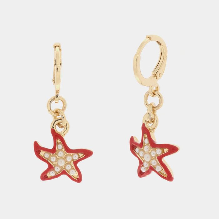Boucles d'oreilles en métal avec pendentif étoile de mer