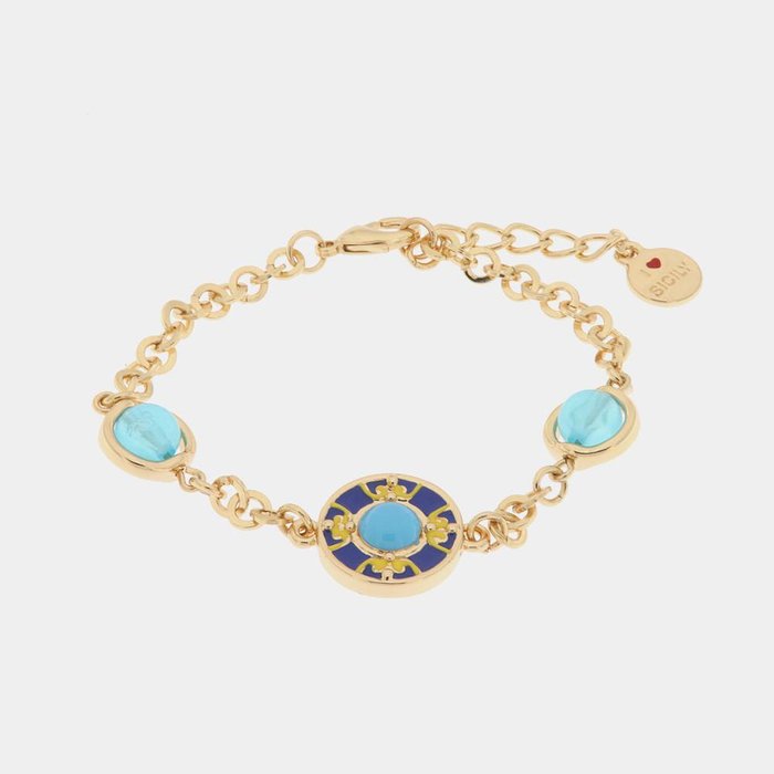 Bracelet en métal avec majolique
