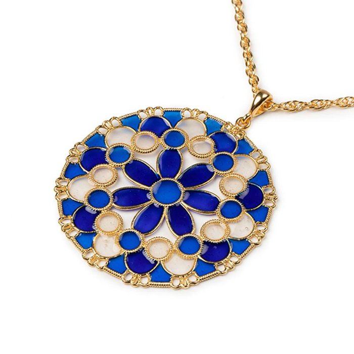 Pendente Merletti Tondo Blu