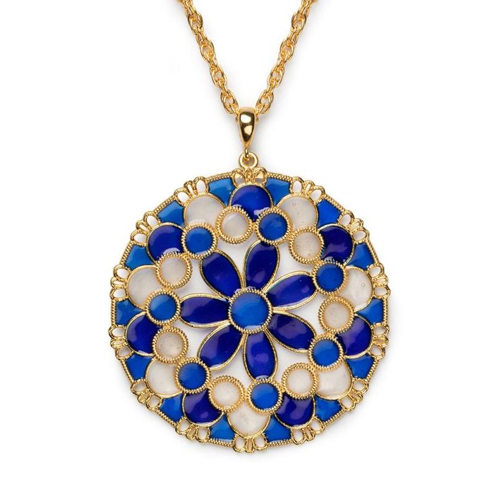 Pendente Merletti Tondo Blu