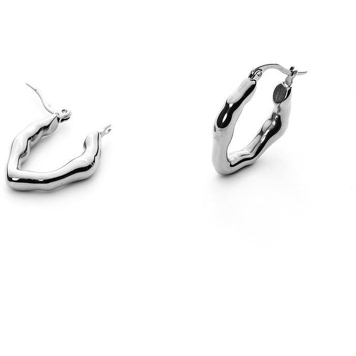 Boucles d'oreilles ovales en zigzag