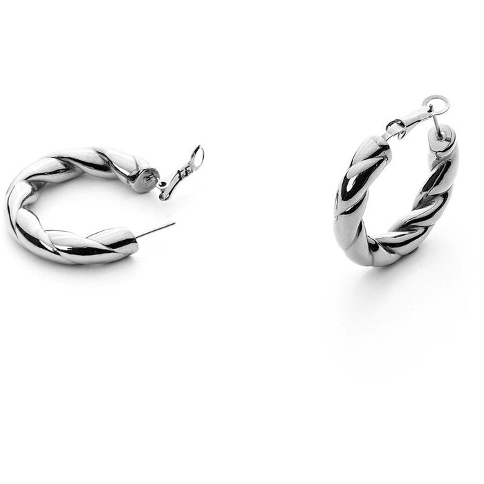 Boucles d'oreilles créoles en maille Torcon