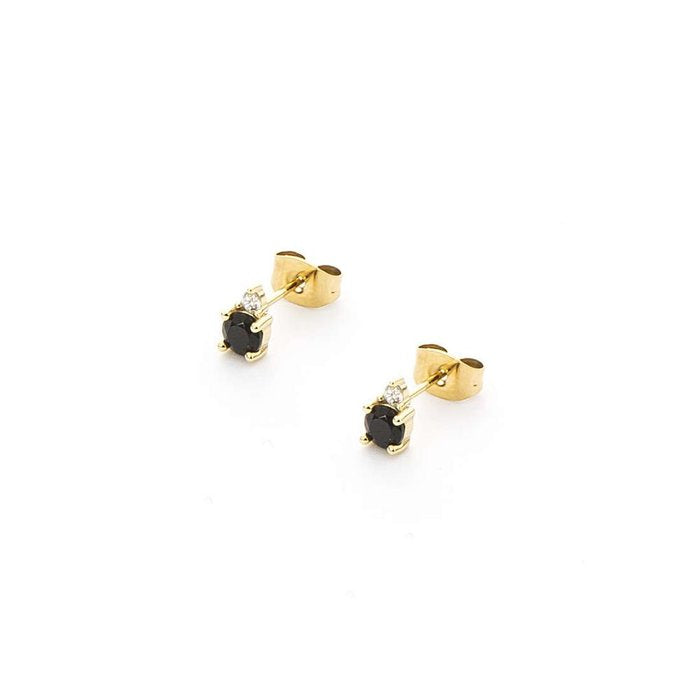 Boucles d'oreilles laminées en zircon noir