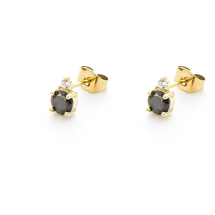 Boucles d'oreilles laminées en zircon noir
