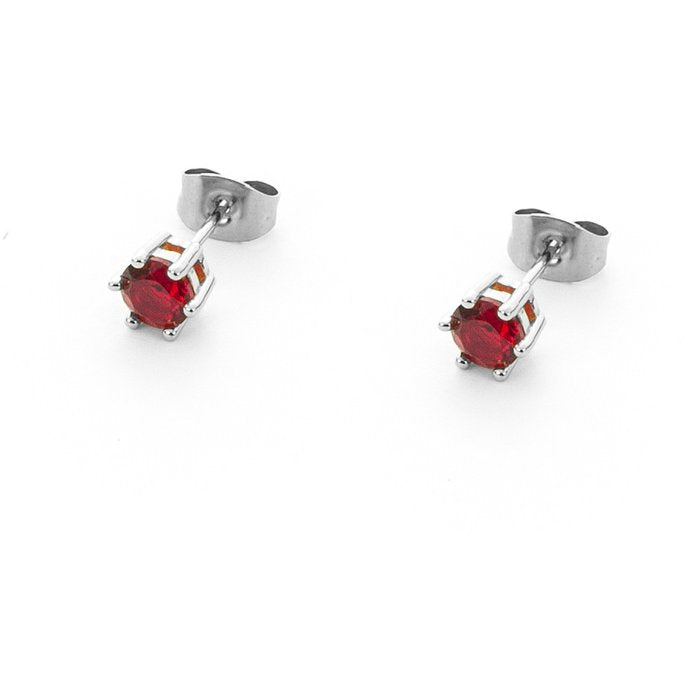 Boucles d'oreilles laminées en zircon rouge