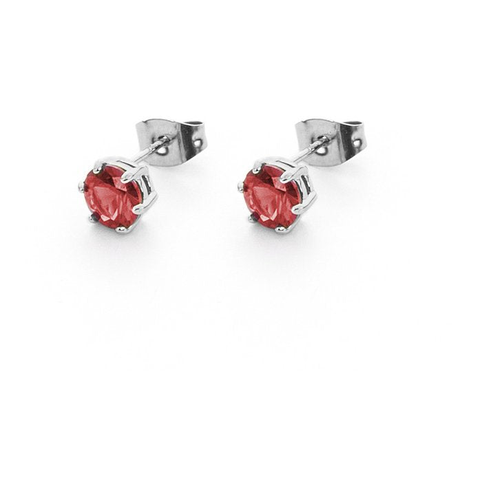 Boucles d'oreilles en zircon rouge