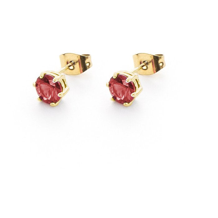 Boucles d'oreilles laminées en zircon rouge