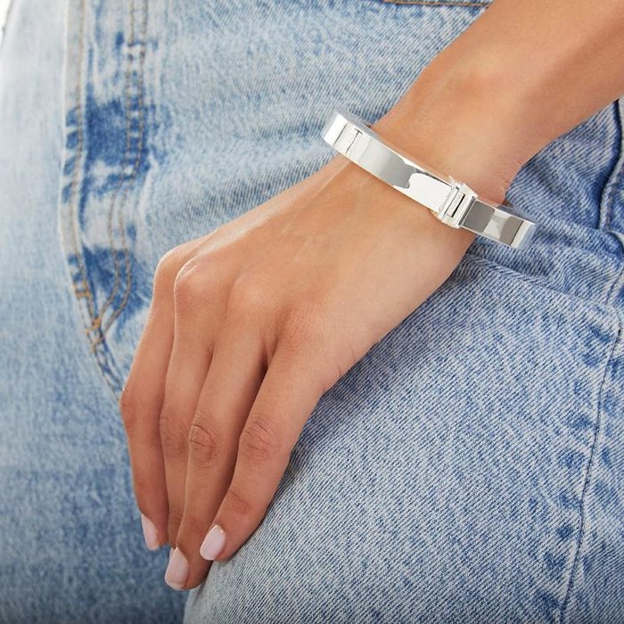 Bracelet en bronze plaqué argent