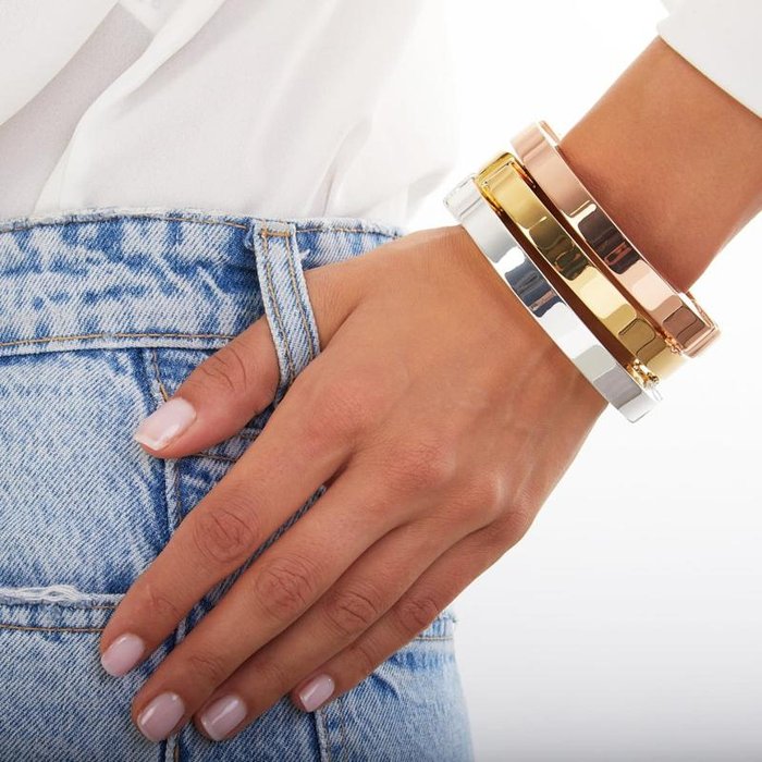 Bracelet en bronze plaqué argent