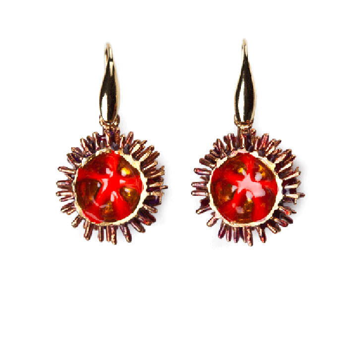 Boucles d'oreilles en plumes de hérisson