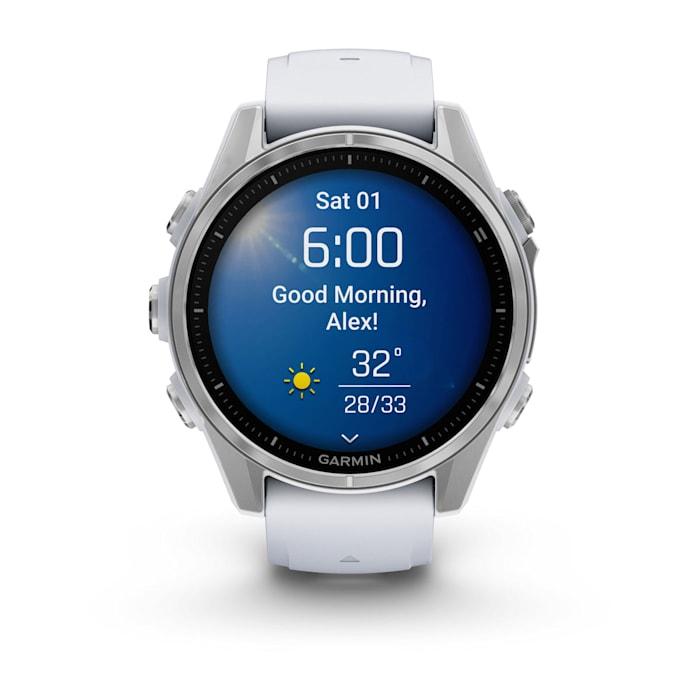 Fēnix® 8 - 43 mm, AMOLED, Silver con cinturino Whitestone in silicone