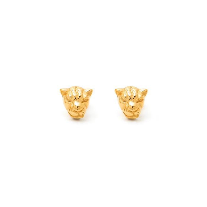 Boucles d'oreilles tête de léopard
