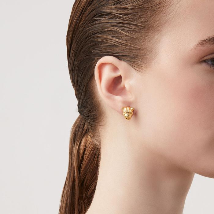 Boucles d'oreilles tête de léopard