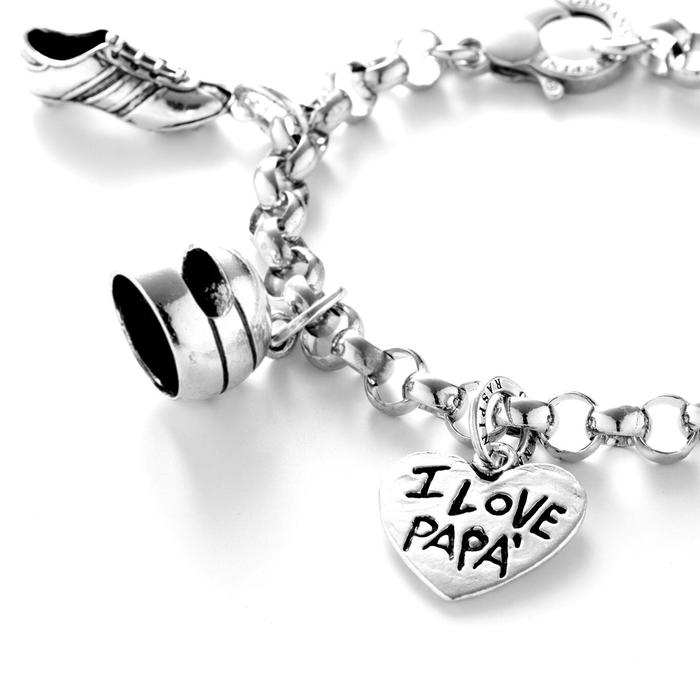 "I Love Dad" Heart Charm