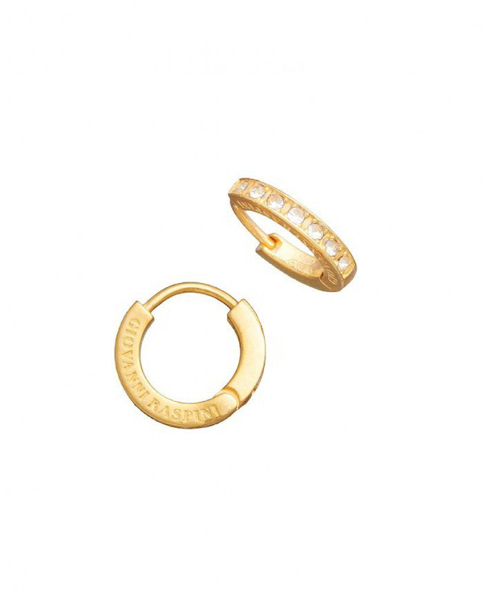 Petites boucles d'oreilles créoles en cristal doré