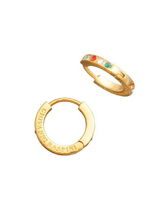 Boucles d'oreilles Huggie en cristal couleur or