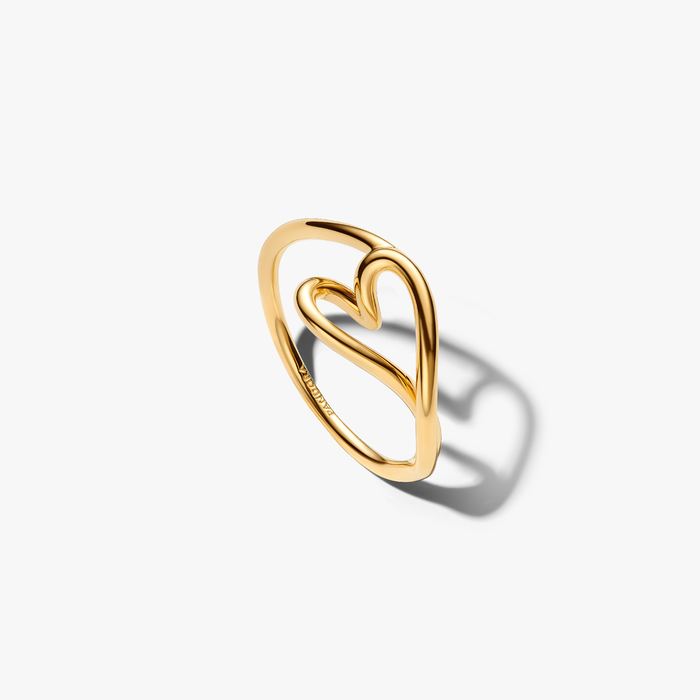 Anello Cuore Piccolo Linea Sinuosa