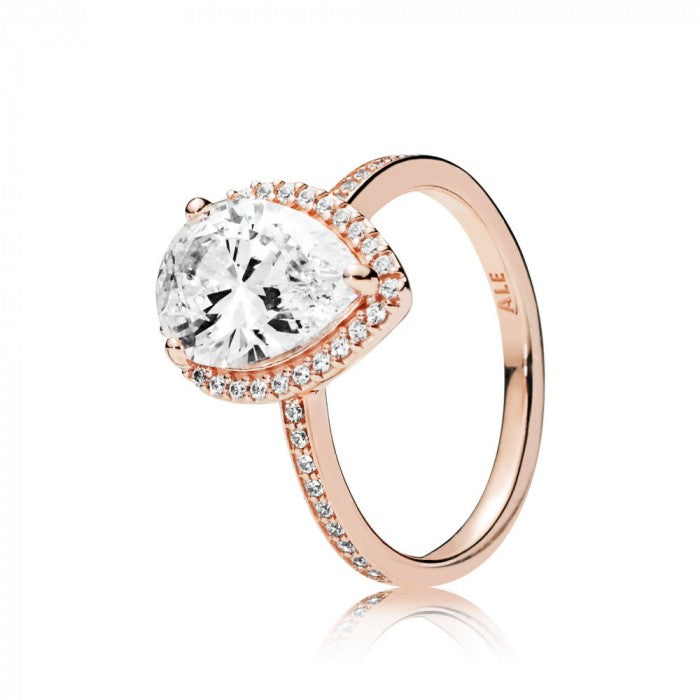 Bague goutte radieuse rose
