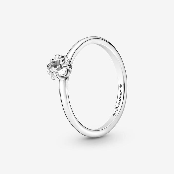 Bague solitaire étoile céleste