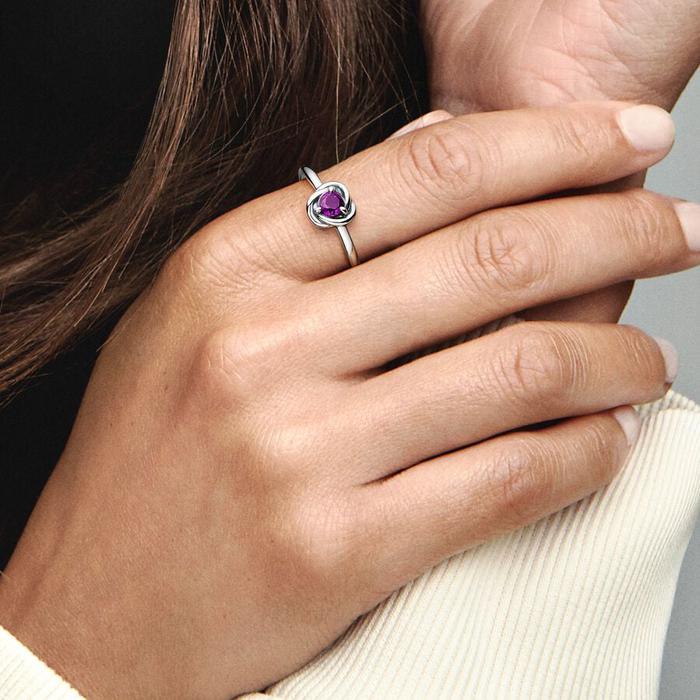 Anello Cerchio Eterno Viola Febbraio