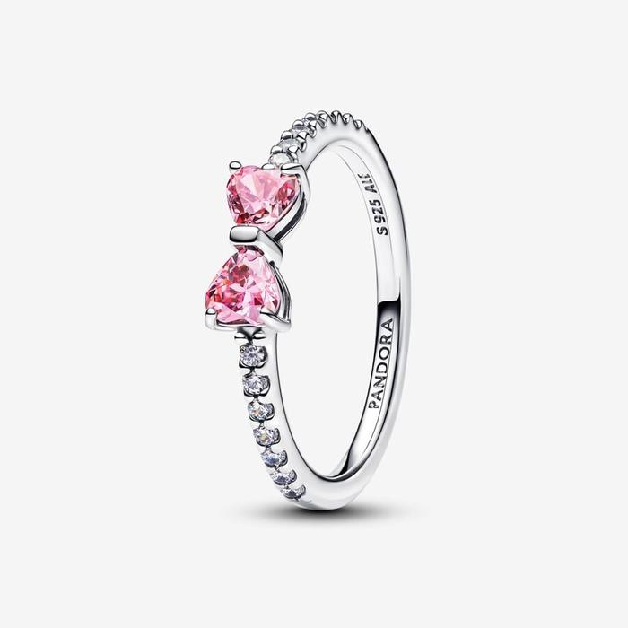 Bague nœud lumineux rose