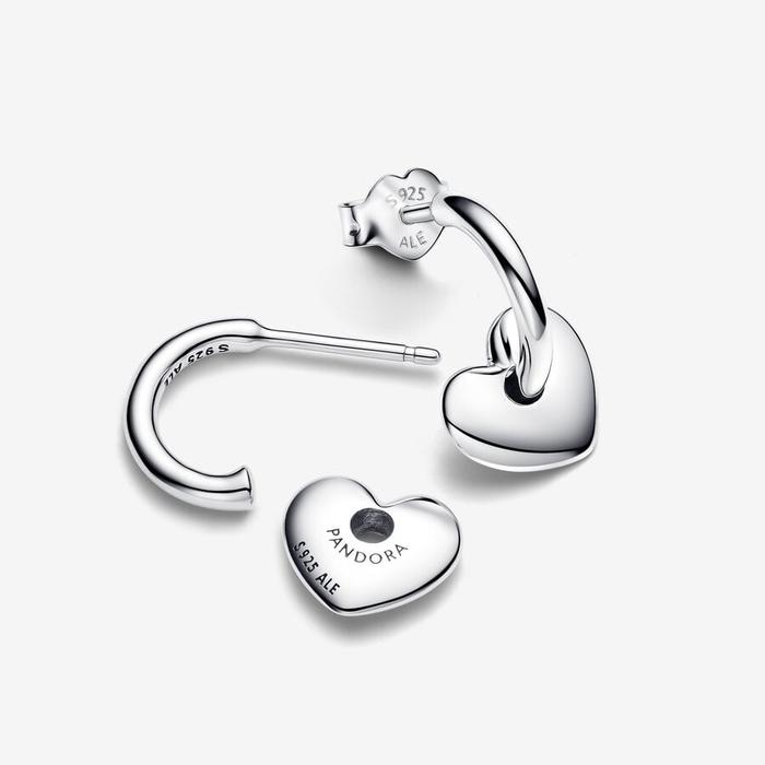 Boucles d'oreilles créoles ouvertes avec cœurs